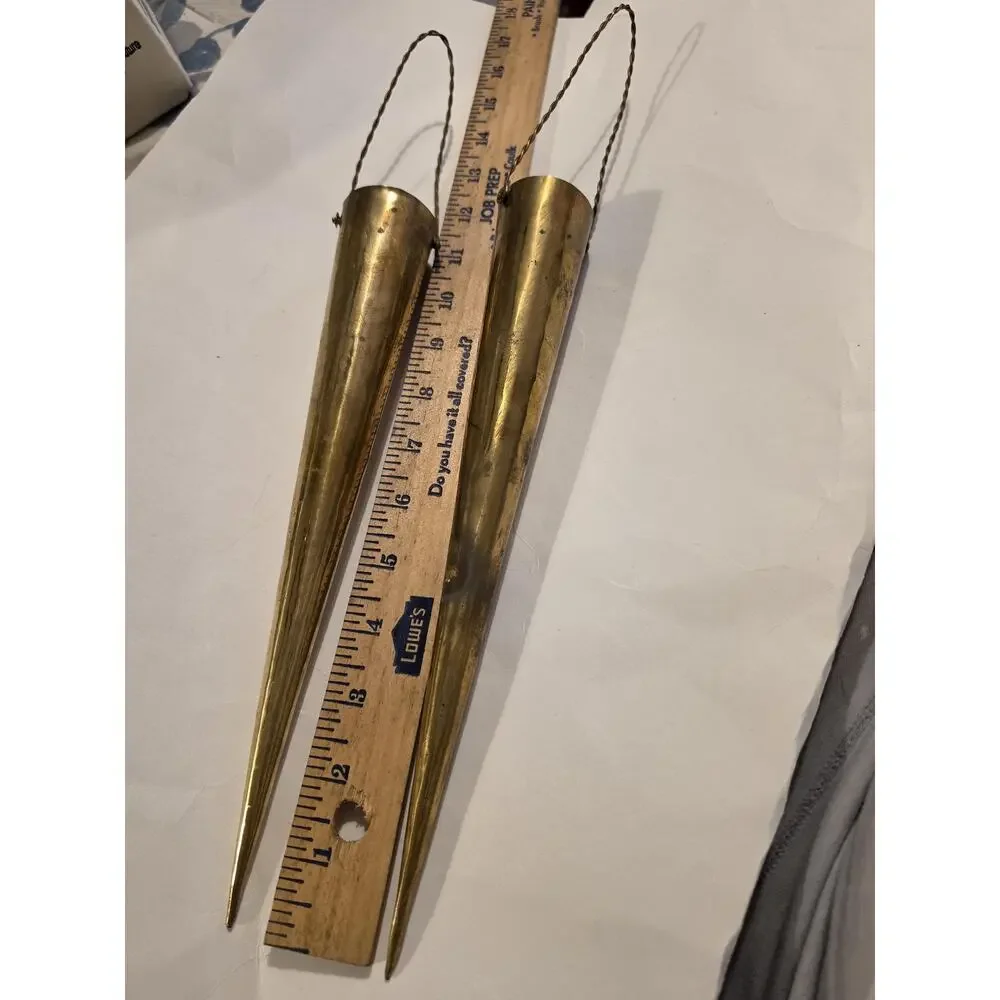 Florists vintage brass conical display ornament wall art fireplace